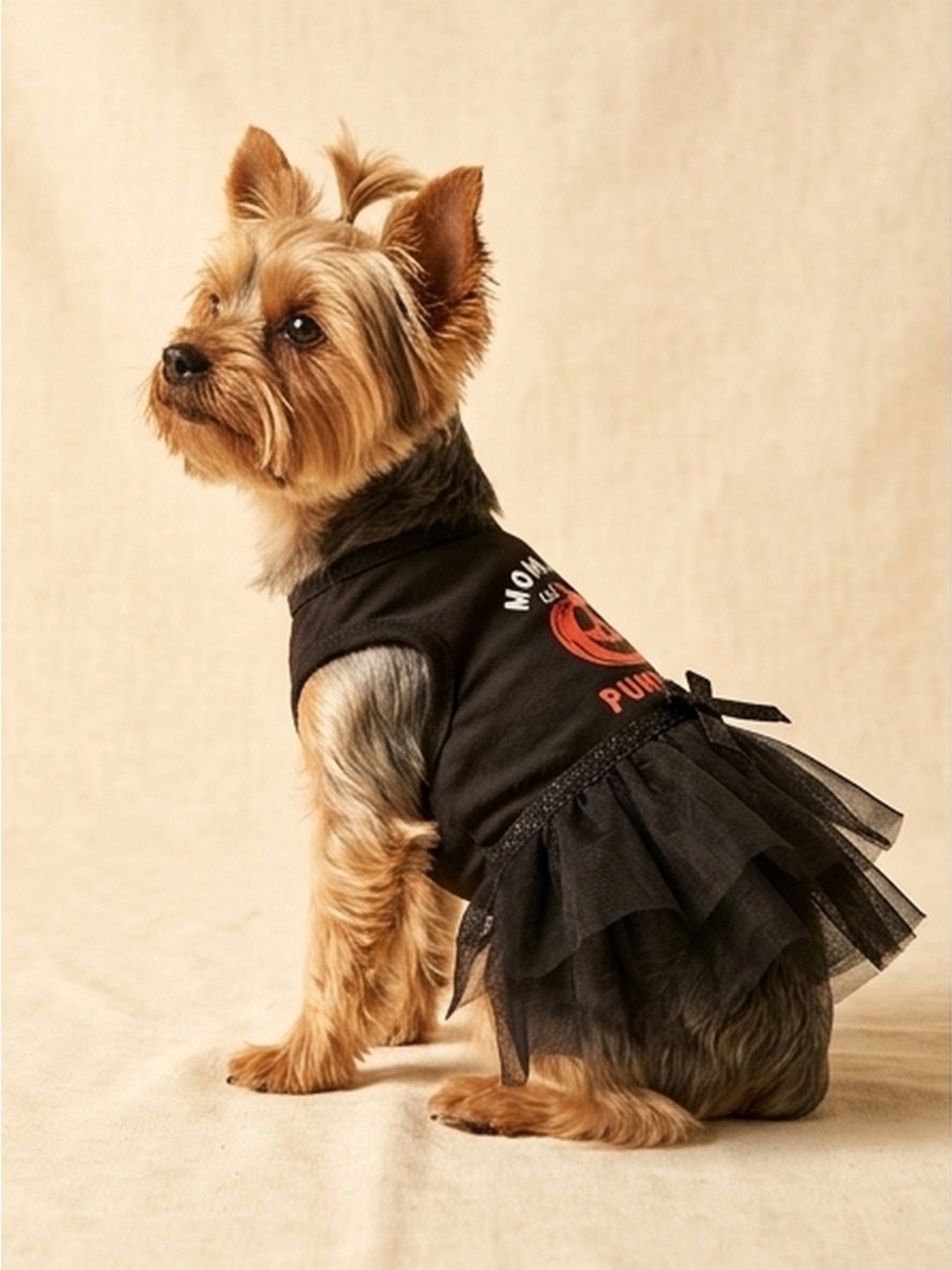 Hotel Doggy XS Halloween Tutu Dress โ Mommyโs Lilโ Pumpkin Black Tulle Costume